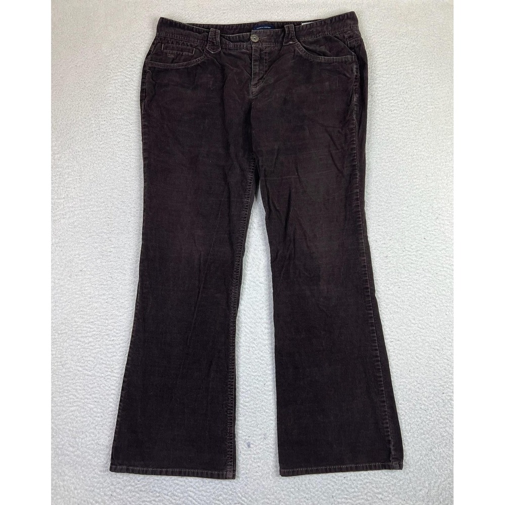 Tommy Hilfiger Pants Womens 14 Brown Corduroy American Mid Rise Straight Leg